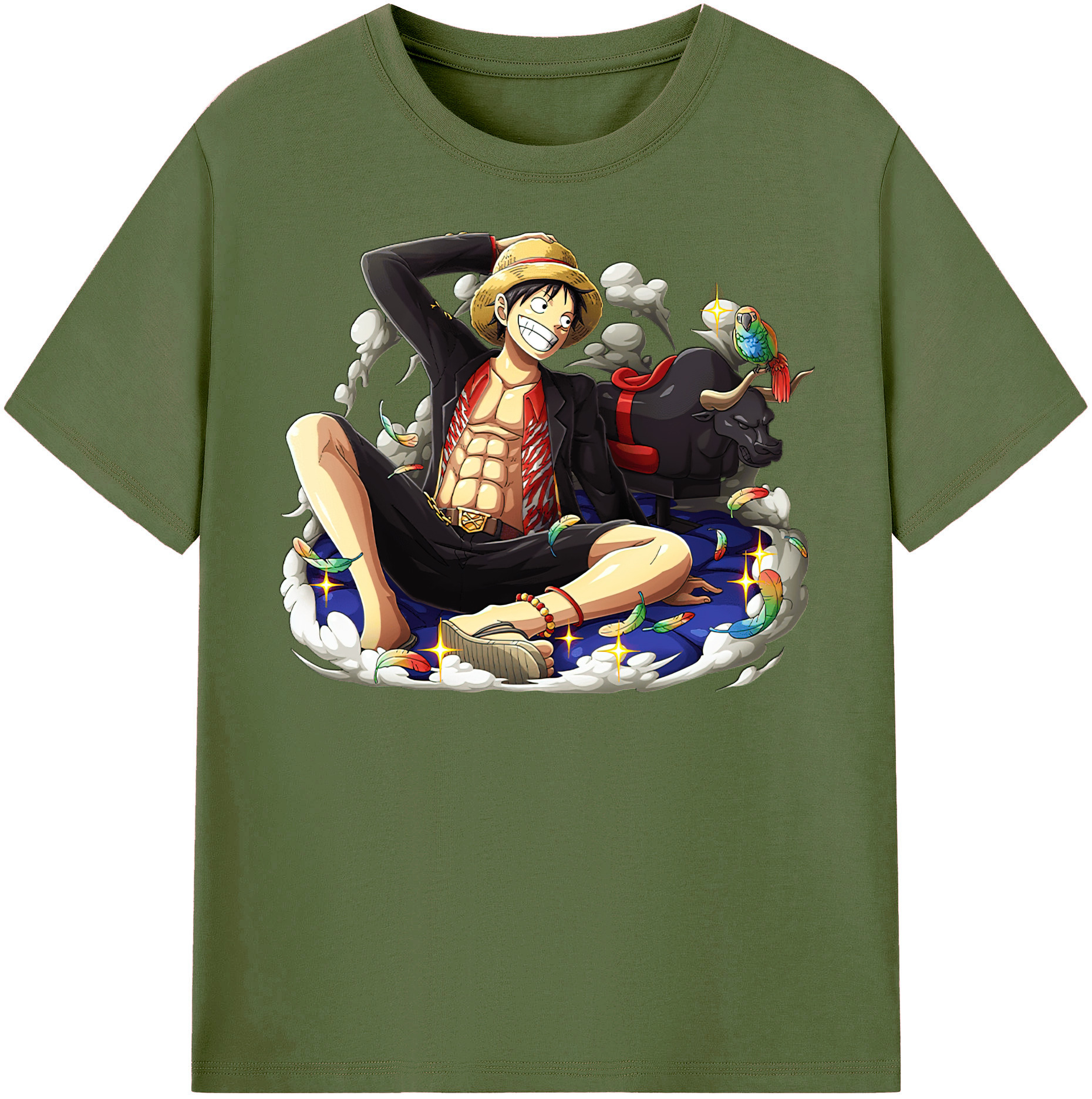 ワンピース モンキー・D・ルフィ ONE PIECE Monkey D. Luffy 綿100％半袖Tシャツ（フロントプリント）